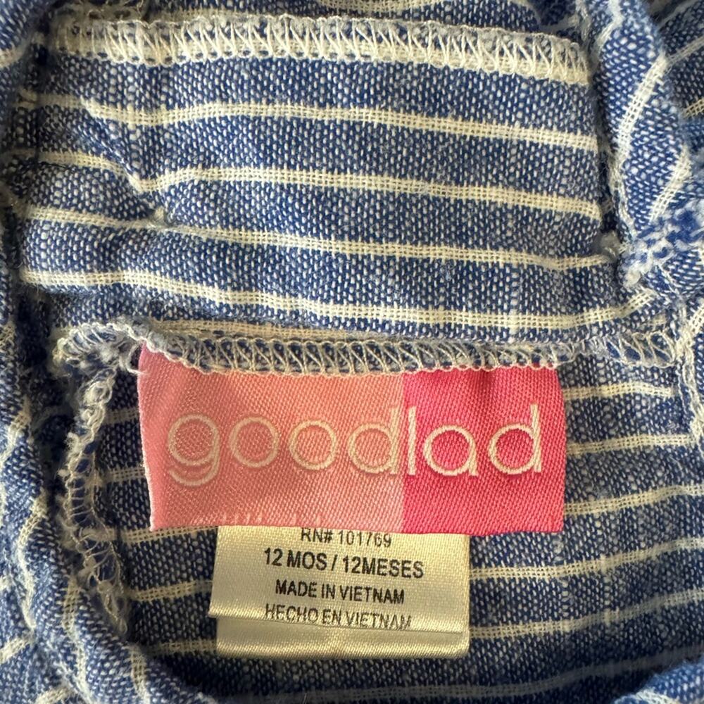 Good Lad - Adorable Blue and White Striped Dress with Daisy Accents, Size 12M - Picture 5 of 5